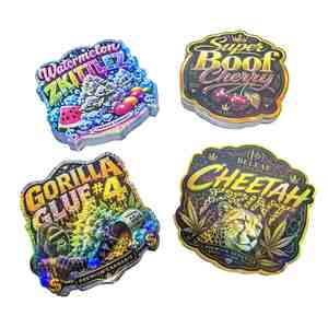 Modean's Cartoon Acrylic Stickers Holographic Irregular Shape UV Printed Gift Craft Labels for Packaging - Product Image 2