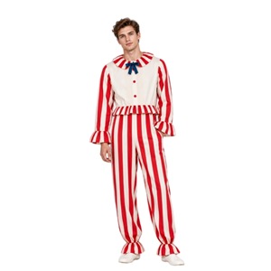 Nouvelle combinaison rayée en coton pour enfants, costume de cosplay <span class=keywords><strong>Mickey</strong></span> Clown, tenue de scène pour Halloween - Product Image 1