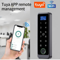 Controlador de Acceso con Huella Digital y Código, Resistente a la Intemperie, con Wifi y App Tuya, 12V / 24V, con Doble Tarjeta RFID 125khz / 13.56mhz