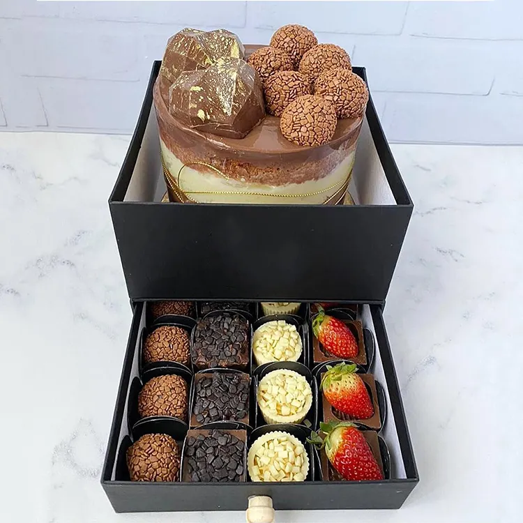 Eclair-cajas de pastelería de macarrón, envoltorio de lujo de comida para cupcakes, Rollo suizo para pasteles, galletas y dulces