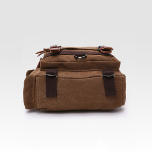 <span class=keywords><strong>Zaino</strong></span> <span class=keywords><strong>da</strong></span> <span class=keywords><strong>Viaggio</strong></span> in Tela Cerata Stile <span class=keywords><strong>Vintage</strong></span> con Tasche Multiple, Borsa a Tracolla Singola o Doppia per Uomo - Product Image 4