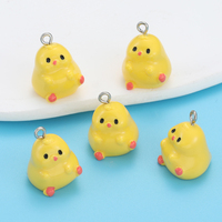 3D dessin animé jaune poussin résine breloques Kawaii animaux pendentifs pour boucles d'oreilles collier porte-clés bijoux à bricoler soi-même faire des accessoires W337