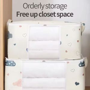 Home Closet Blanket Storage Organizer Bag <b>Large</b> Capacity Non-woven Fabric Quilt Storage Bags for Clothes - Product Image 3