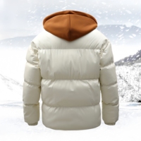 Nouvelle veste d'hiver pour homme, mode polyvalente, veste en coton épaisse et chaude, à capuche, effet deux couleurs, veste en duvet