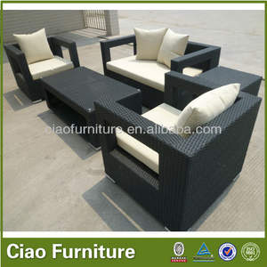 Foshan Handgemaakte Tuinmeubelen Sofa Set Met Kussen Buiten Recreatiegebied Sofa Module Pe Rotan Sofa Tuin Lounge Set 2 + 1 + 1 - Product Image 4