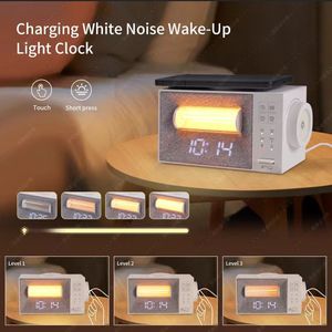 Nouvelle Lampe de Chevet à Bruit Blanc 2026 <span class=keywords><strong>avec</strong></span> Recharge Magnétique Sans Fil, <span class=keywords><strong>Réveil</strong></span> Lumineux, Double Alarme, Contrôle Tactile et Veilleuse Ambiante - Product Image 2
