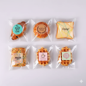 Sac auto-adhésif OPP transparent en cristal de taille personnalisée pour les emballages de biscuits, de pâtisseries et de collations - Product Image 1