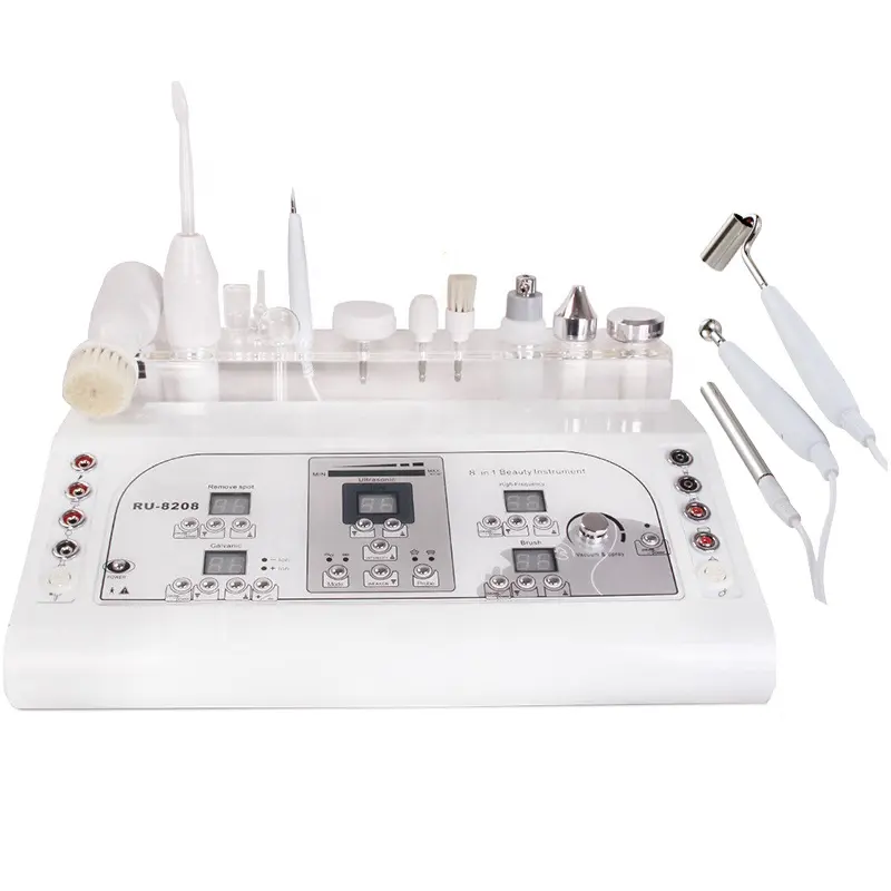 PULVERIZADOR DE VACÍO ultrasónico 8 en 1, máquina de masaje facial galvánico, equipo de belleza facial, Cindy RU 2022, 8208