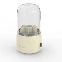 Organisateur de pinceaux de maquillage de luxe rotatif à 360 degrés avec couvercle anti-poussière pour coiffeuse et table de maquillage