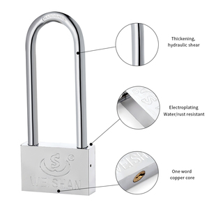 Venta caliente de fábrica <span class=keywords><strong>bicicletas</strong></span> motocicletas grandes puertas de hierro antirrobo 50mm haz largo galvanizado candado de plata barato - Product Image 5