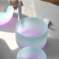 Jinfang Industrial Ensemble complet de bols chantants en cristal de quartz givré 432Hz 440Hz pour bain sonore, 6-12 pouces, 7 modèles, haute pureté