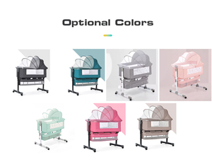 Keranjang bayi goyang elektrik, Multi fungsi dengan jaring nyamuk, keranjang penyimpanan dan roda - Product Image 5