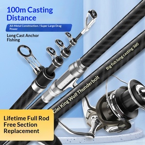 Canna da Pesca in Mare ad Alto Contenuto di Carbonio per Lunghe Distanze - Modello Wolf King Thunder Super Resistente, Peso 300g, Multi-Lunghezza 3.6m-5.7m - Product Image 3