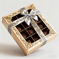 Caja de postres de cartón personalizable de 9 rejillas con materiales reciclados para embalaje de chocolate