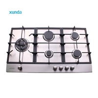 Electrodoméstico de Cocina Xunda, Placa de Cocción a Gas Integrada de 90 cm y 5 Quemadores, Personalización de Fábrica, Placas de Cocción a Gas de Acero Inoxidable de 4, 5 y 6 Quemadores