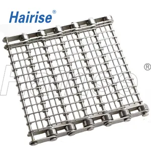 Hairise stainless steel chain driven mesh belt airport conveyor belt roller