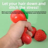 Jouet Squishy Créatif en Forme de Fraise à Presser pour Enfants, Idéal comme Cadeau Anti-Stress et Jouet Sensoriel pour Filles