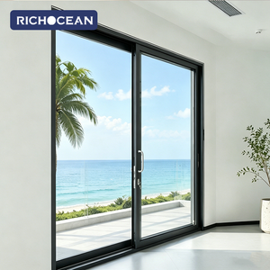 <span class=keywords><strong>Porte</strong></span> <span class=keywords><strong>coulissante</strong></span> extérieure en verre trempé de grande taille RICHOCEAN, cadre en aluminium, portes et fenêtres insonorisées pour la maison - Product Image 6