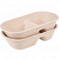 Composteerbare wegwerp bento box van suikerrietbagasse, lunchbox voor restaurants, hotels, thuis, picknick en kamperen
