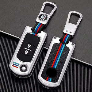 Accesorios automotrices <span class=keywords><strong>Interior</strong></span> Metal + silicona Flip plegable funda para llave de coche Protector de llavero sin llave adecuado para <span class=keywords><strong>Mazda</strong></span> - Product Image 1