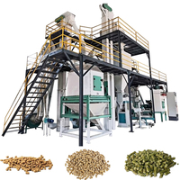 Ligne de production de granulés d'aliments pour animaux, haut rendement, fonctionnement continu et stable, aménagement personnalisé, projet clé en main d'usine d'aliments pour animaux
