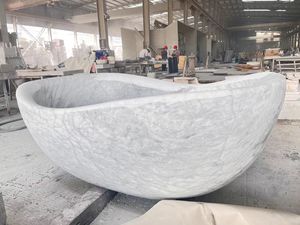 Bañera de Mármol Calacatta de TMZ Marmore, Moderna, de Dolomita Pulida para Interiores, para Hoteles, Diseño Gráfico Elegante, OEM/ODM - Product Image 5