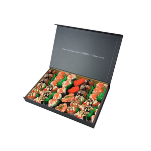Hengxing กล่องใส่ซูชิแบบพับได้ทำจากกระดาษแข็งแข็งสีดำหรูหรารีไซเคิลได้ - Product Image 3
