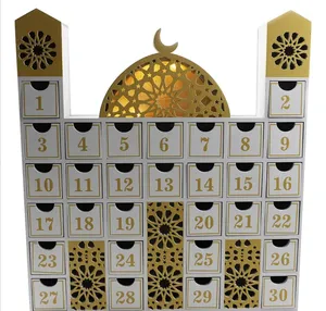 フェスティバルラマダンカウントダウンカレンダー製品装飾ラマダン木製ラマダンカレンダー