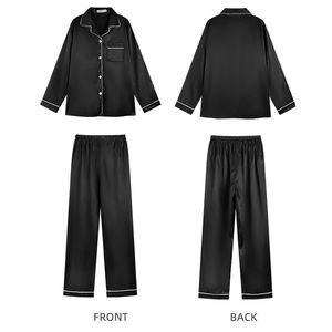 Pigiama da Donna <span class=keywords><strong>Sexy</strong></span> in Seta, Completo Pigiama da Notte a Maniche Lunghe <span class=keywords><strong>Femminile</strong></span> in Seta di Ghiaccio per Casa - Product Image 6