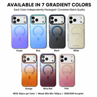 Coque Holographique Dégradée In-Mold pour iPhone 17 Pro Max, Magnétique, Translucide, Anti-Rayures, Compatible Charge Sans Fil, Vente en Gros