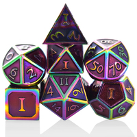 Usine en gros 7 PC Dnd multi-faces jeu de dés 115g Dragons et Dragons coloré paillettes métal dés jeu de société Logo personnalisé