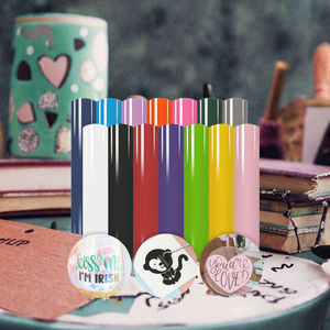 Film adhésif décoratif en vinyle PVC de 12 po x 5 pi pour enseignes publicitaires, autocollant permanent auto-adhésif coloré pour découpe au plotter sur verre - Product Image 3