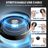 Cable de Carga Rápida Retráctil 6 en 1 de 100W de Marca, Cable de Datos USB de Carga Rápida, Cable de Carga USB Tipo C con Logotipo Personalizado
