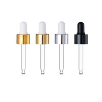 Pipette compte-gouttes en verre pour sérum, forme ronde, 18/410 20/400, avec bouchon en aluminium lisse pour flacon en verre