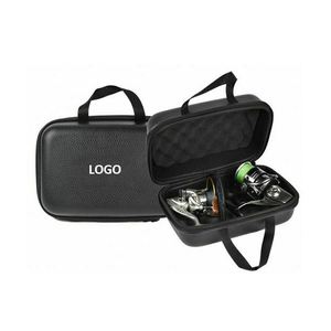 Custom LOGO Fishing Spin Reel Bag <b>Hard</b> <b>Shell</b> EVA Foam Zipper Carry <b>Case</b> for Tackle Box Fishing Tool Organizer - Product Image 1