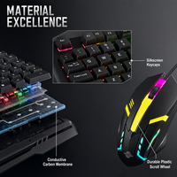 Set Keyboard dan Mouse Kabel RGB 104-Tombol dengan Lampu LED Warna-warni USB untuk Penggunaan Gaming PC