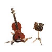 Rompecabezas Metálico 3D de Violín, 135 Piezas, Modelo para Armar, Reproduce Música, Juguete Educativo de 2 Estrellas, Regalo Único, Adorno de Mesa