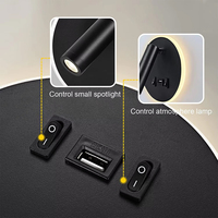 Applique murale LED avec port de charge USB 10W+3W, projecteur de lecture orientable, éclairage d'ambiance, applique murale moderne pour chambre et hôtel