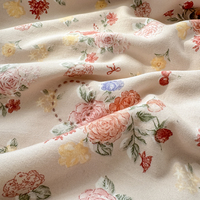 Belle Floral doux lavé microfibre imprimé été tombola Patchwork couette ensemble de literie climatiseur couettes minces avec jupe