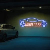 Neon Sign Kustom Mewah Logo Merek Mobil Alas Akrilik Bening Lampu Neon Toko Auto 4S Tanda Iklan Elektronik Dinding Komersial