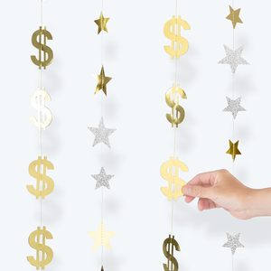 Decorazioni per Feste a Tema Dollaro, Ghirlanda <span class=keywords><strong>di</strong></span> Banconote, Striscione con Simbolo $ per Compleanni, Pensionamento, Ufficio, Festa a Tema Vegas - Product Image 6