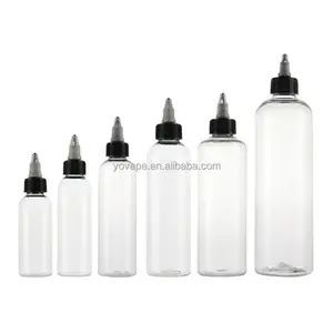 Squeeze transparent Sauce glue ink 30ml 50ml 60ml 100ml 120ml 150ml 180ml 250ml 2oz 4oz 6oz clear PET plastic bottle twist cap