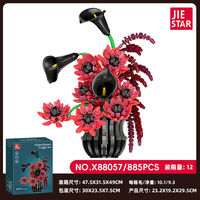 885 Piezas de Juguetes Creativos para Hacer Manualidades, Juego de Bloques de Flores Hechas a Mano, Juego de Bloques de Construcción Wieked Beauty Garden, Juego de Bloques de Construcción de Ramos de Flores