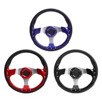 Volant de course universel en cuir PU JDM Drift de 14 pouces