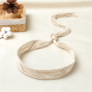 Vente en gros Nouveau Été Style Bohème Cire Cordon Taille <span class=keywords><strong>Corde</strong></span> <span class=keywords><strong>Ceinture</strong></span> Boho Tresse <span class=keywords><strong>Ceinture</strong></span> pour Femmes Noué Tissé Ceintures pour Filles Robe - Product Image 1