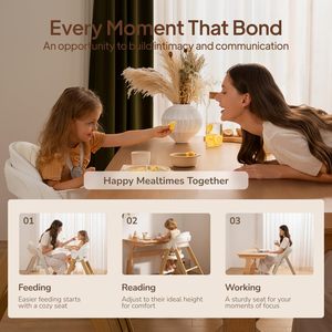 Chaise haute réglable pour bébé, utilisable de 6 mois à l'âge adulte, design sécurisé, pliable, pour l'extérieur et la salle à manger - Product Image 4