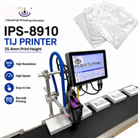 Impresora de Codificación Semiautomática en Línea IPS-8910 de 25.4 mm, Codificador de Inyección de Tinta para Cajas de Cartón, Bolsas de Plástico y Sobres