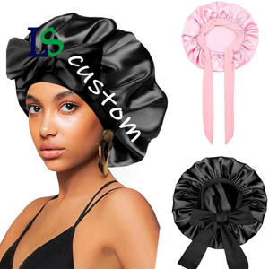 Bonnets de nuit en satin de soie personnalisés avec logo de luxe pour femmes, grands et longs, pour tresses, cyclisme, affaires, pêche - Product Image 1