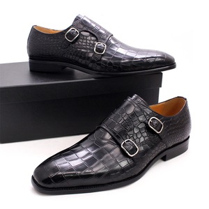 Chaussures italiennes pour hommes, chaussures à double boucle, chaussures habillées en cuir, chaussures artisanales en cuir pur pour hommes, chaussures de costume - Product Image 5