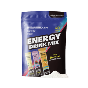 Lifeworth Hydration Elektrolytenpoeder voor Volwassenen 200mg Natuurlijke Cafeïne Energie Ondersteuning 5g Dosis 30 Sachets/Zak - Product Image 1